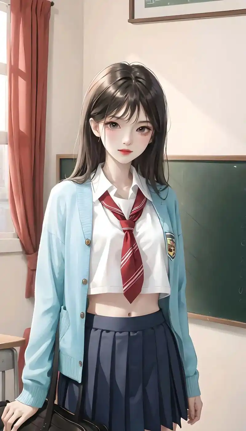 校服女孩.#二次元ai绘画 #ai绘画 #ai动漫视频 #有 - 抖音