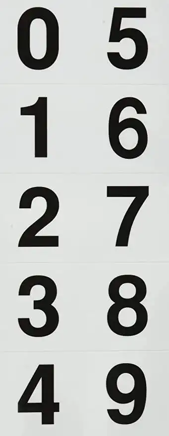 trusco 数字贴纸 50×50 "0~9"连番 透明 1片装 tsn