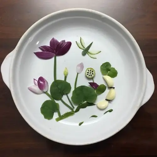 nina一宝珠做的简单美丽的盘饰9冷拼洋葱荷花