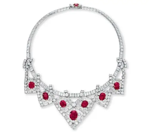 红宝石及钻石项链,卡地亚.
