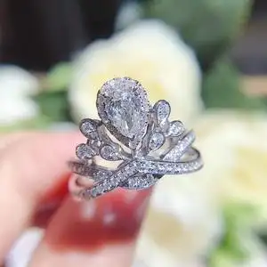 angelababy同款水滴王冠婚戒黄晓明baby结婚为爱加冕戒指0人付款32