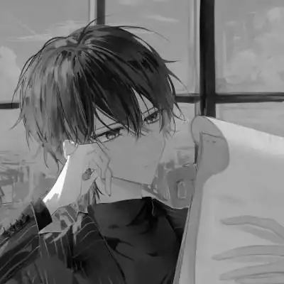 优质动漫男头黑白