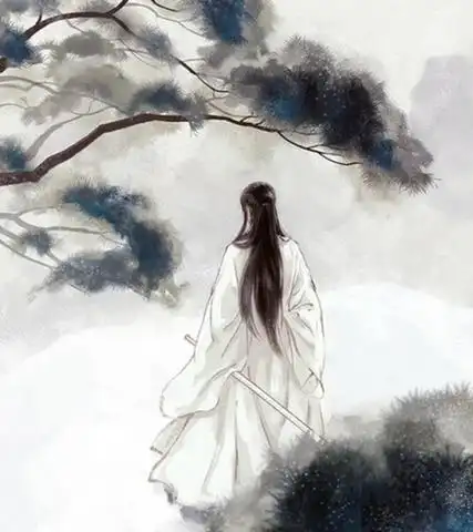 水墨古风白衣男子背影图片 - 汉服二次元 - 胖科笔记