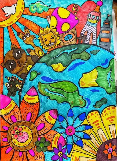 【同一个地球,绿色的家园】主题绘画🎨