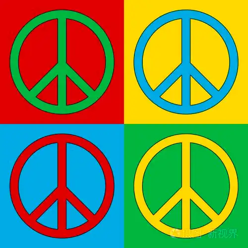 波普艺术和平符号图标