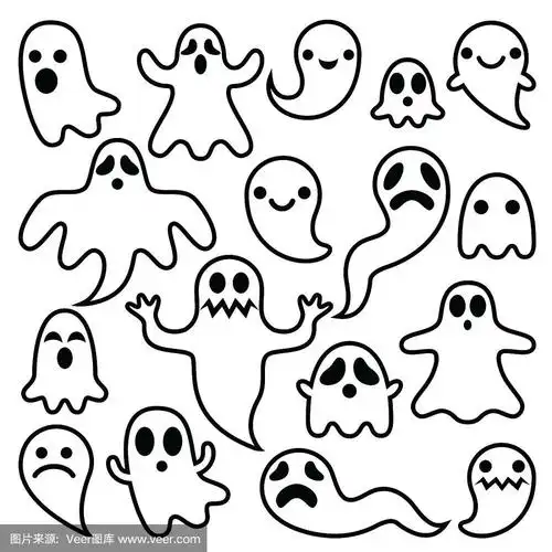 吓人的幽灵设计万圣节人物图标