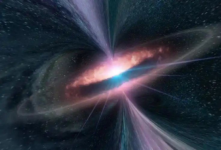 比银河系亮7000倍70亿光年外黑洞疯狂吞噬质量是太阳25亿倍