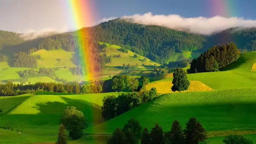 高山 绿色 护眼 彩虹 风景 超高清 5k电脑壁纸 4k手机壁纸