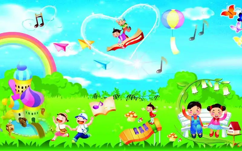 幼儿园卡通背景psd素材图片