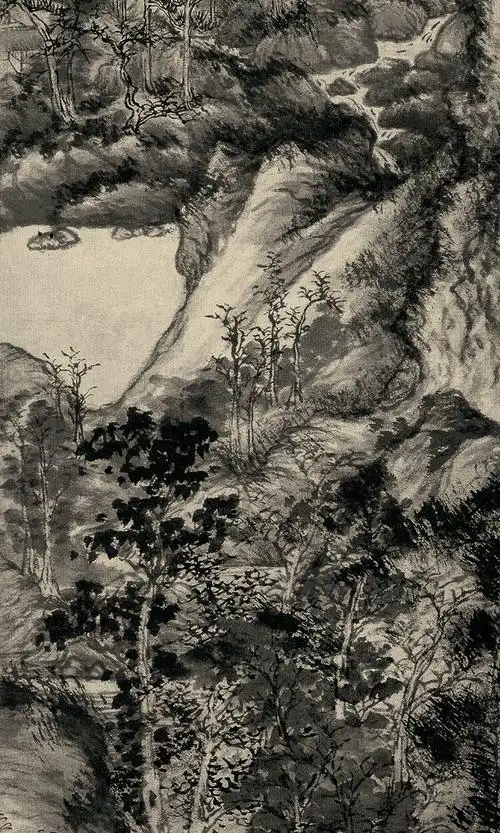 墨迹国画元王蒙青卞隐居图手机欣赏国画