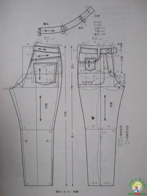 牛仔裤裁剪图01