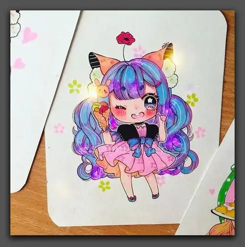 马克笔卡通q版人物绘画素材图片