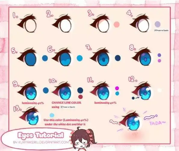 二次元眼睛画法与上色教程  #绘画参考##五官参考