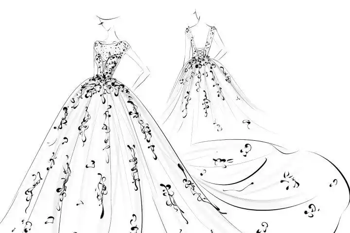 婚纱的简笔画