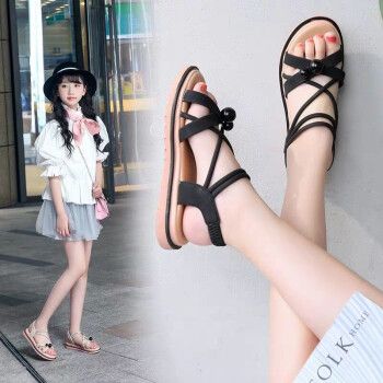 蕊派女童凉鞋新款一鞋两穿儿童凉鞋小学生时尚女孩中大童凉鞋款式二