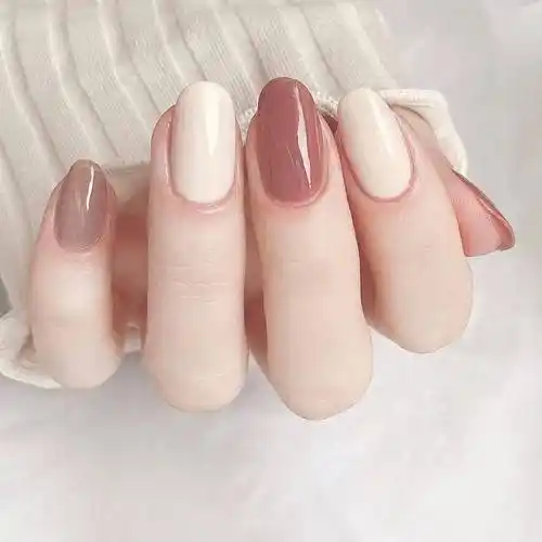 经典跳色美甲,款款都好看!_纯色