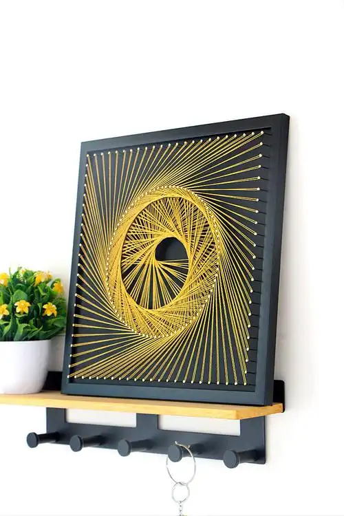 钉子画绕线几何图形diy材料包毛线缠绕画手工装饰纱线弦丝礼物几何a