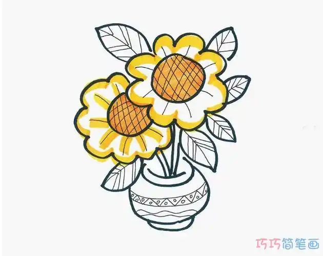 彩色向日葵简笔画怎么画简单又漂亮带步骤手绘素描