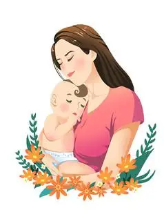 母婴抱着孩子的妈妈