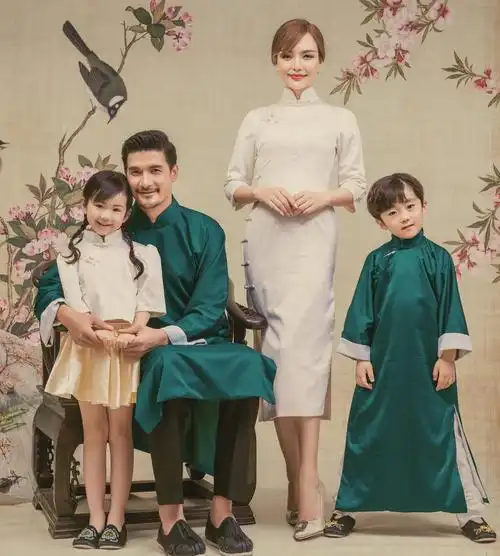 全家福摄影服装儿童摄影亲子服装中国风影楼服饰一家四口拍照服饰