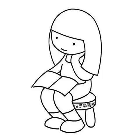 笔画女孩坐地上的简笔画少女头像侧面简笔画坐在地上的女生简笔画坐在