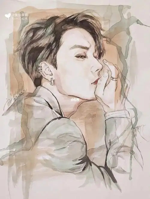画个酷酷的阿俊手绘水彩林彦俊