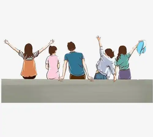 背景一群人的简笔画