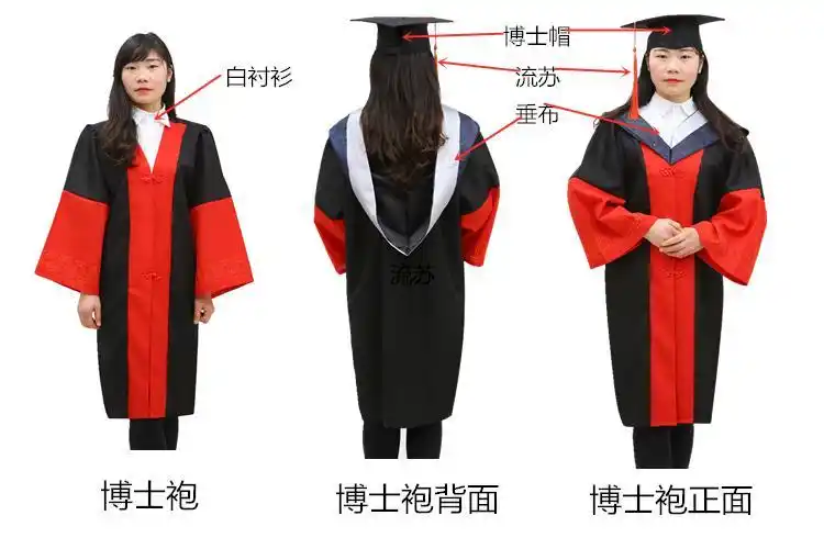 学士服硕士学士服毕业礼服博士服导师服袍帽学院风文科工科 博士服理