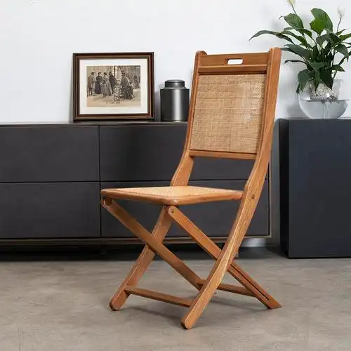 折叠简物实木靠背单人休闲椅中式现代简约阳台家用折叠椅