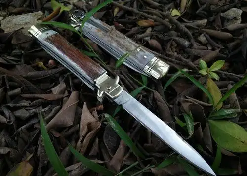 9寸正品意大利akc古典跳刀鹿角柄