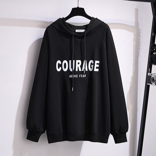 300斤胖妹加肥加大码女装秋款230斤特大码戴带帽连帽的卫衣女装秋季