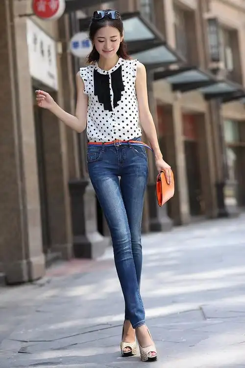 女装 女式牛仔裤 美卡拉 女裤2013秋新款牛仔裤 女修身显瘦韩版小脚裤