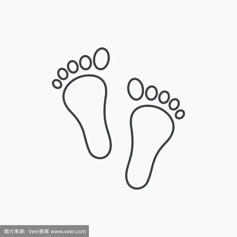 婴儿足迹图标.孩子脚的信号.