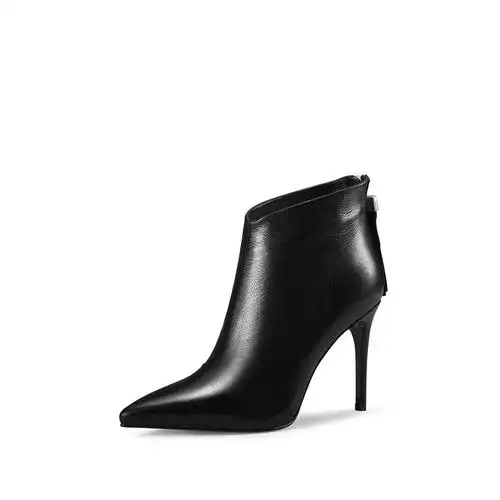 秋冬尖头细高跟短靴,性感优雅女神范