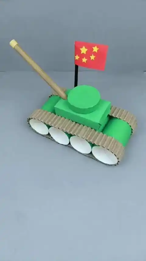 用纸巾筒 吸管制作小坦克,幼儿园创意手工