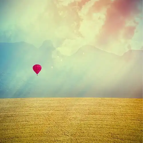 彩色热气球放飞梦想意境图片