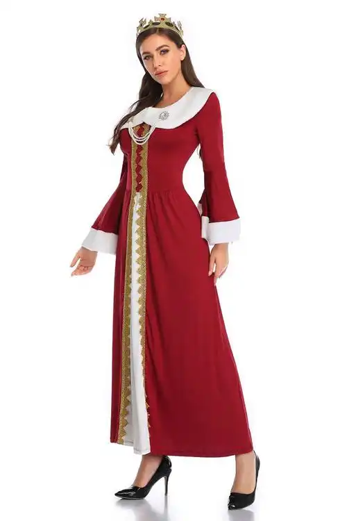 大码欧洲复古宫廷中世纪英国女王皇后国王情侣装cos民族服装