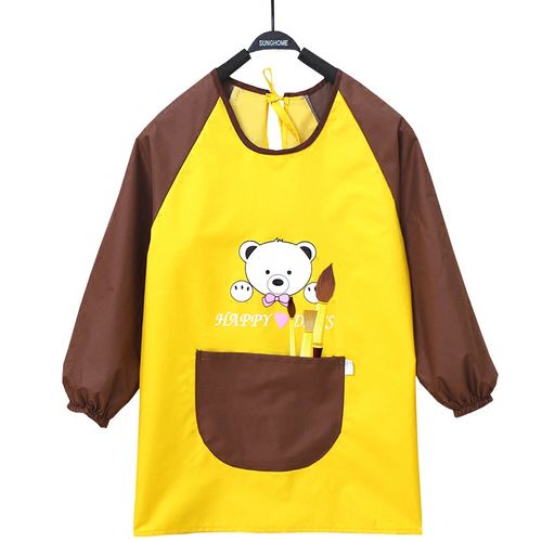 秋冬儿童罩衣长袖围裙防水亲子衣幼儿园小孩绘画画衣定制可爱小熊