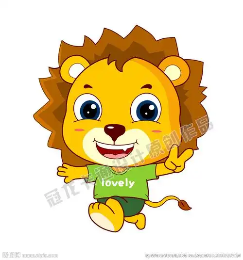 卡通大眼睛狮子矢量图图片