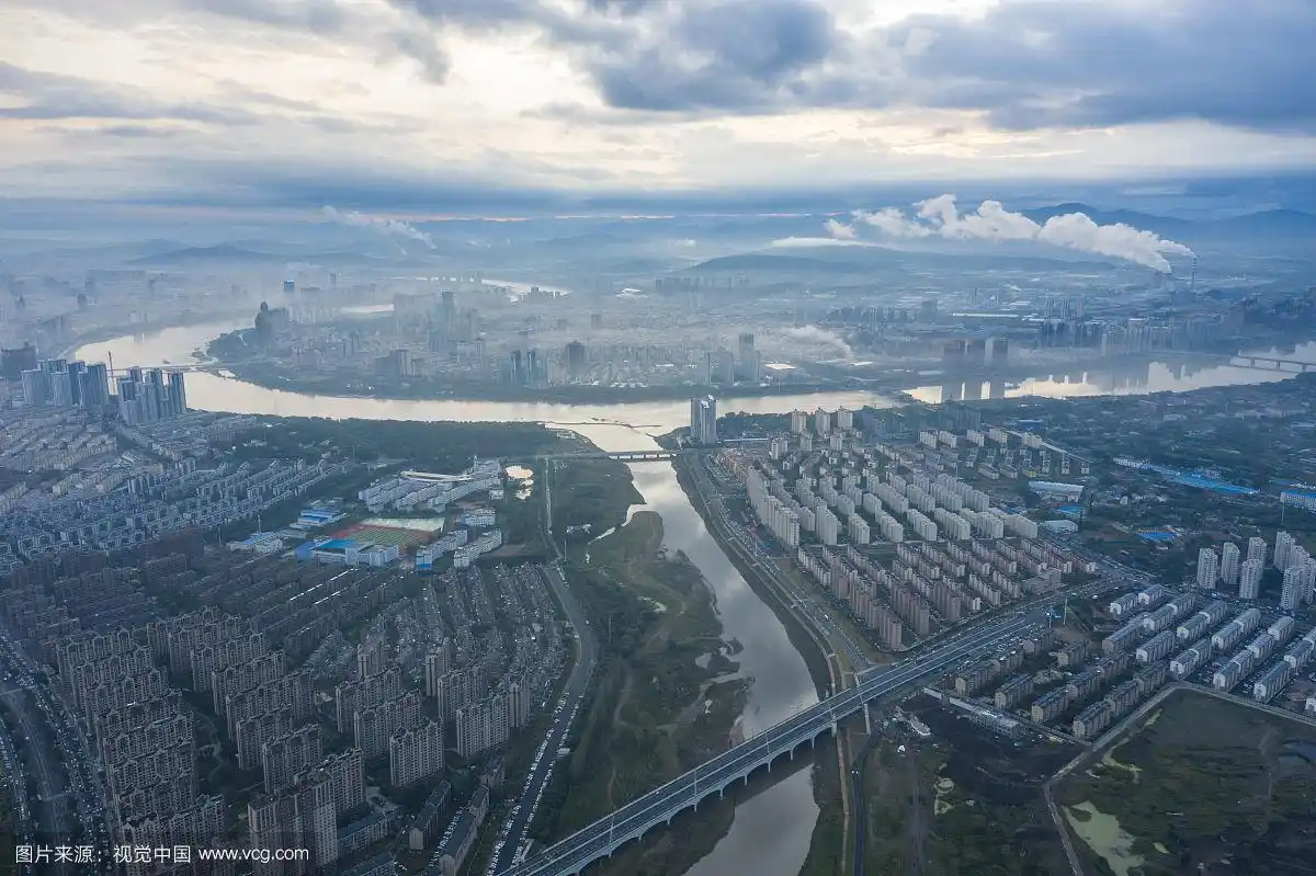 航拍吉林市城市风光