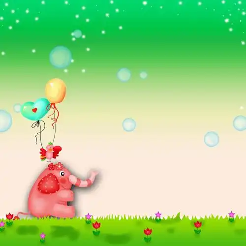 卡通大象背景图片设计模板素材