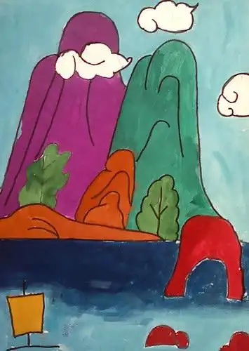 桂林山水/少儿绘画作品/儿童画/网络美术馆_中国少儿美术教育网