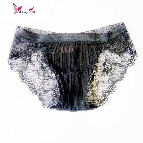 性感内裤女透明蕾丝网纱低腰包臀女士三角裤薄款镂空fishbasket