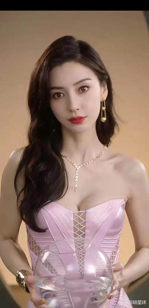 杨颖粉色深v礼服太性感了!94