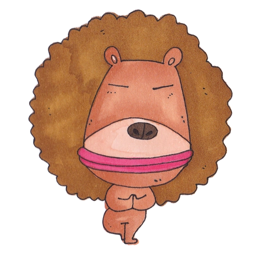 棕色的小狮子卡通可爱小狮子插画