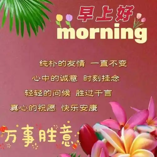 9张有创意的早安早上好图片带字带祝福语 2023春日新版早上好问候祝福