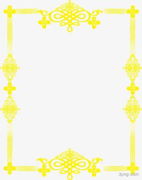 金色边框png素材透明免抠图片-装饰效果