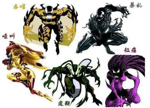 影片开头 有4个共生体,riot残暴先寄生逃走,3个被捕获成为试验品.