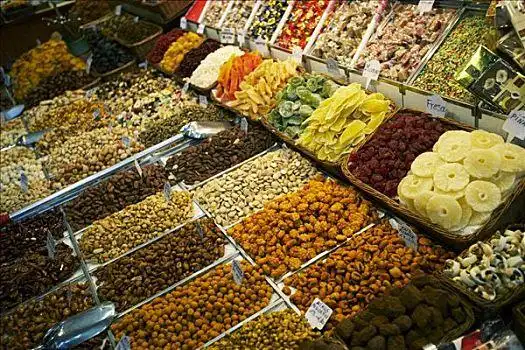 坚果,干果,货摊,巴塞罗那,加泰罗尼亚,西班牙