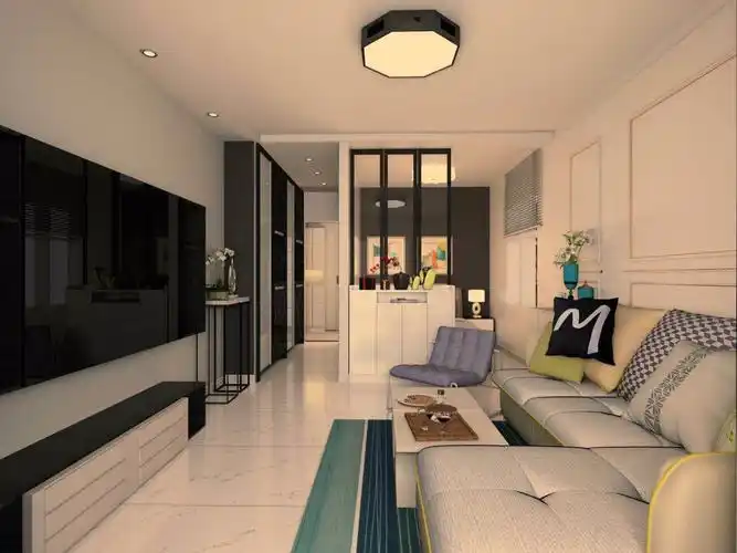 现代风格二室一厅装修设计效果图